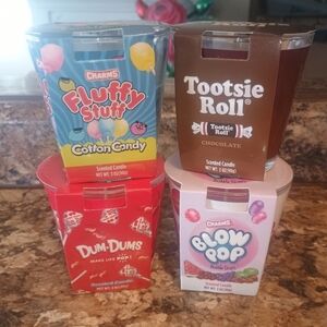 Jar scented candles set a four glass jar candles includes dum dum cherry scented